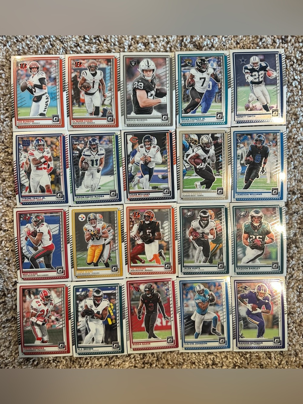 2025 optic donruss football cards complete base set 1-200